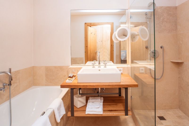 Badezimmer im Doppelzimmer Superior Streif im Kitzhof