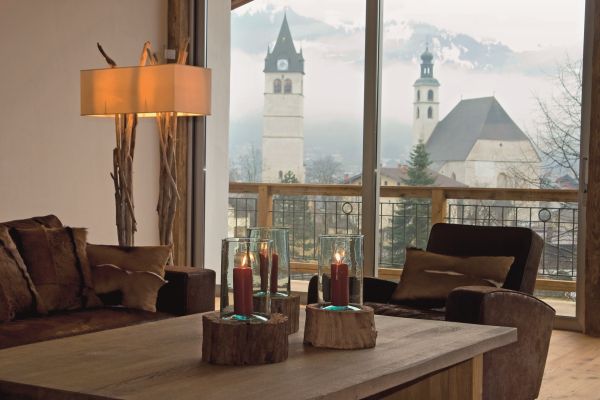 Kitzhof Suite mit Blick auf das Kitzbüheler Zentrum